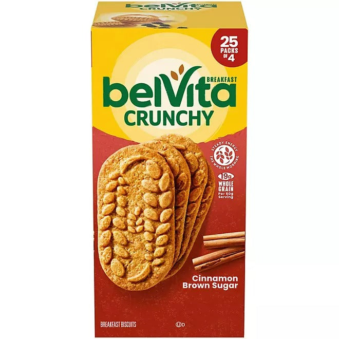 Belvita Crunchy Breakfast Biscuits Cinnamon Brown Sugar 25 pack
