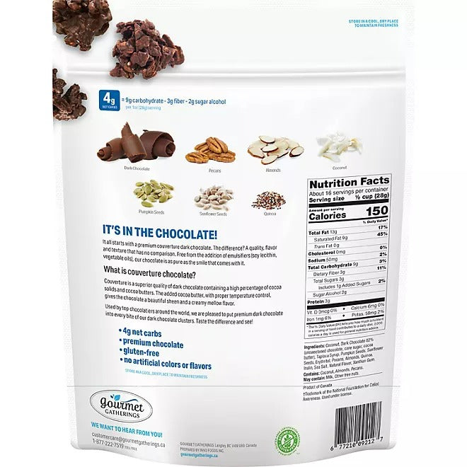 KETO Clusters Dark Chocolate 16oz