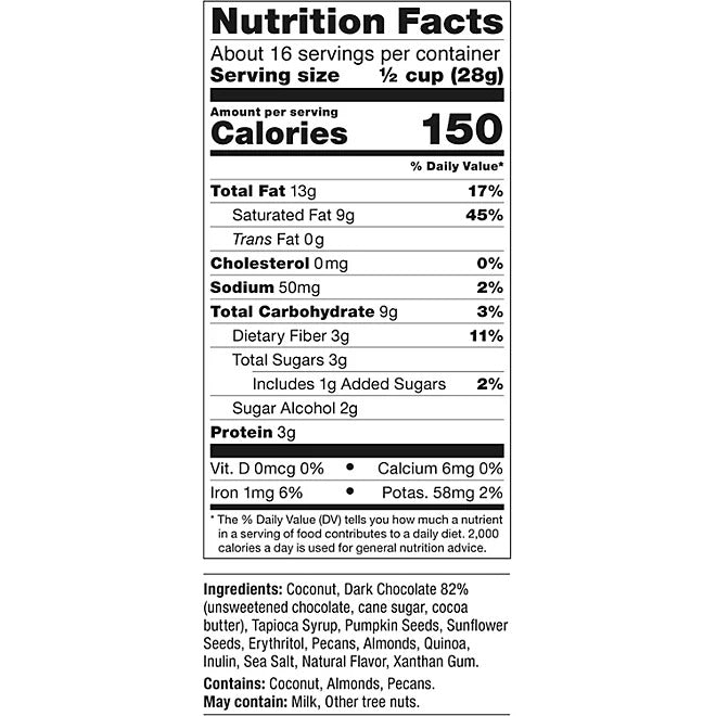 KETO Clusters Dark Chocolate 16oz