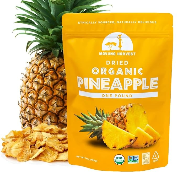 Mavuno Harvest Organic Pineapple Chips 1lb pack
