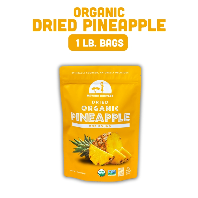 Mavuno Harvest Organic Pineapple Chips 1lb pack