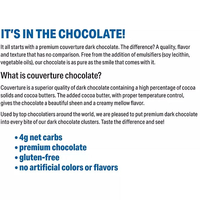 KETO Clusters Dark Chocolate 16oz
