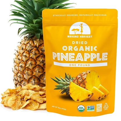 Mavuno Harvest Organic Pineapple Chips 1lb pack